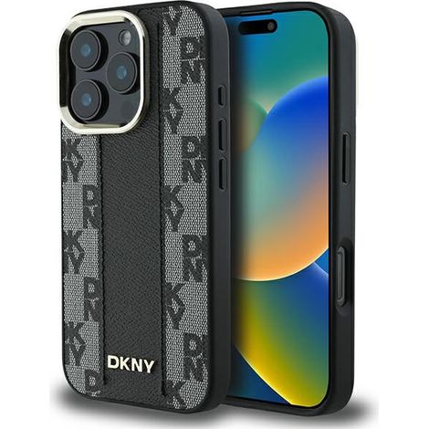 iPhone 16 Pro Max dkny Hartschalen-MagSafe-Hülle mit Karomuster, Schwarz (1/5)