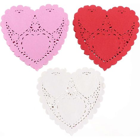 Napperons en forme de cœur, mini napperons en forme de cœur pour la décoration, lot de 300 feuilles (1/5)