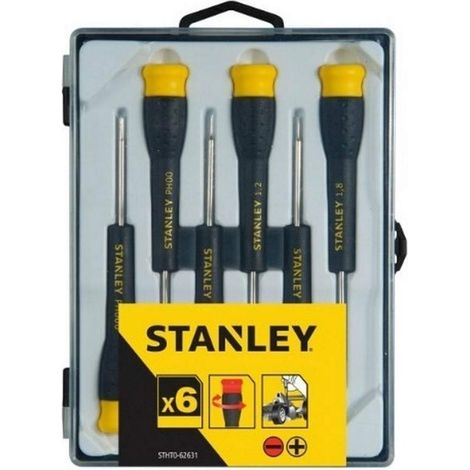 Set De 6 Tournevis 4 Fente Lame En Acier Chromé Poignée Ergonomique Normes Internationales NF-E, Din Et Iso