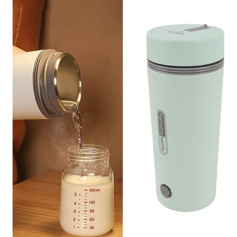 Bouilloire électrique portable/gobelet de voyage, automatique, convient à une utilisation à domicile et en dortoir, petit chauffe-eau électrique, vert clair, norme européenne 220V. (1/5)