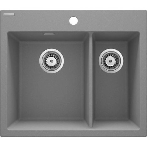 deante Eridan ZQES503 fregadero de granito 1,5 cubetas gris metálico