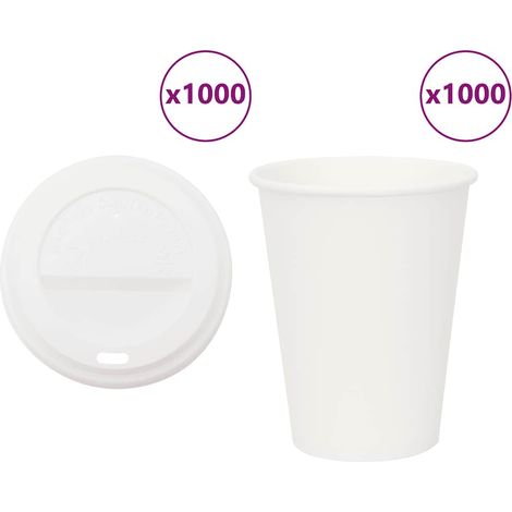 Tasses à café en papier avec couvercles 1000 pcs 12oz 300ml (1/5)