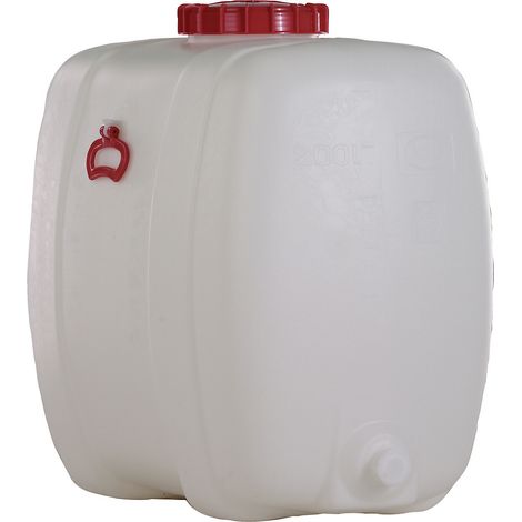 Graf – Réservoir petit format 200 l – Polyéthylène qualité alimentaire – Dimensions L 855 x l 500 x h 730 mm – 2 poignées – Robinet DN 15 mm