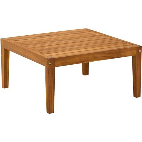 Table de jardin en bois d'acacia massif naturel, 60 x 60 x 30 cm (1/5)