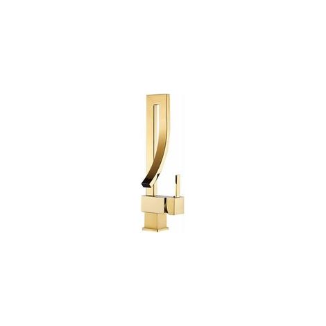 Robinet de lavabo à poser rotatif en laiton doré, eau chaude et froide, robinet de cuisine cascade