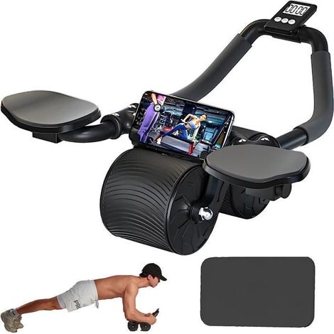 Rouleau dexercice pour abdominaux AB - Double Roue abdominale rebond automatique APPAREIL ABDO (1/4)