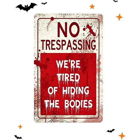 Déco Halloween Extérieur 1 Pièce, 20x30cm Panneau Danger Résistant aux Intempéries Haut Contraste pour Effet Effrayant Immédiat sur Maison (1/5)
