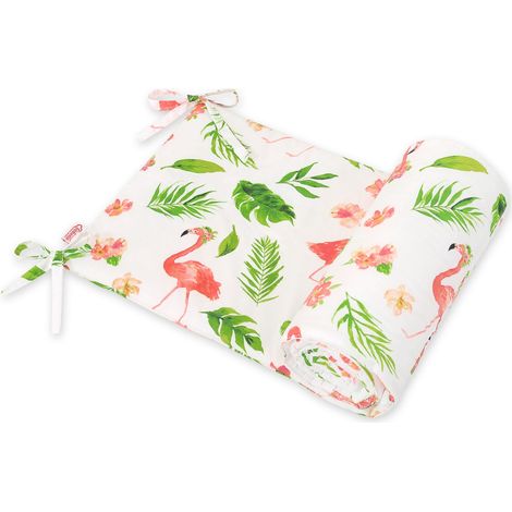 Protector de cuna universal - flamencos coral