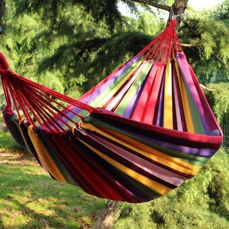 Red outdoor hammock 280x80cm - Garden accessory