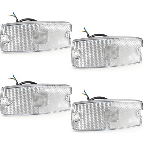 Lot de 4 Feux de Position Latéraux à LED Blancs, 12 V/24 V, pour Remorque, pour Remorques, Camionnettes, Caravanes, Camions (1/5)