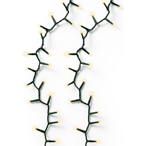 Kompakte LED-Lichterkette mit 750 blinkenden LEDs, warmweiß, grünes Kabel, 21 m