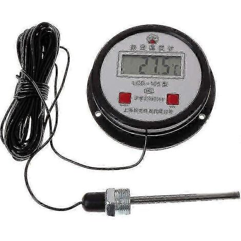 Thermomètre numérique industriel haute température avec sonde en acier inoxydable de 10 m (1/4)
