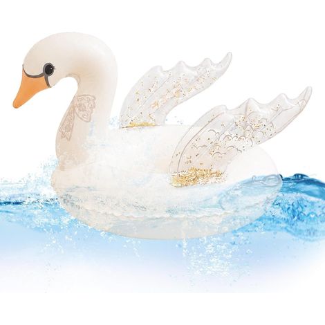 Flotteur De Piscine Gonflable en Forme De Cygne pour, Jouet avec Bouée gonflable amusante en forme de cygne pour les . Jouet aquatique en PVC robuste, parfait pour les fêtes au bord d (1/4)