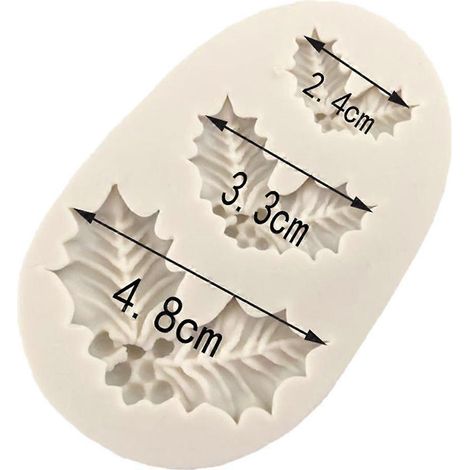 Moule en silicone pour gâteau fondant, chocolat, bonbons, biscuits et pâtisseries, décoré de feuilles de houx de Noël. Outils de pâtisserie à faire soi-même. (1/4)