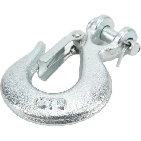 Croc à chape articulé 1/4in avec verrou de sécurité, acier forgé G70, pour remorque, camion et chaînes de tractage. (1/5)