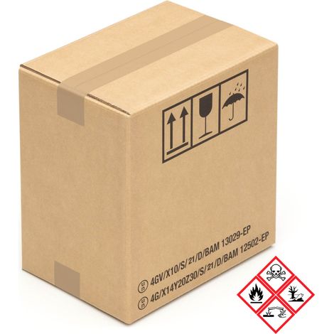 15 Gefahrgut Kartons 275 x 195 x 300 mm Wellpappe Versandkartons Gefahrstoffe