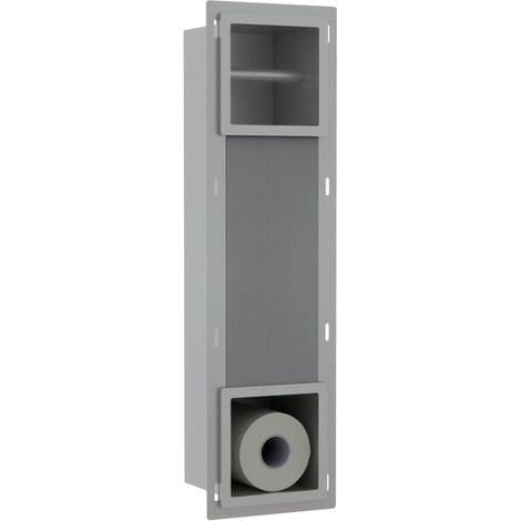 FugaFlow Eccelente Acces Support encastré pour réserve et porte-rouleau de papier toilette - Acier inoxydable brossé PVD (Acier inoxydable)