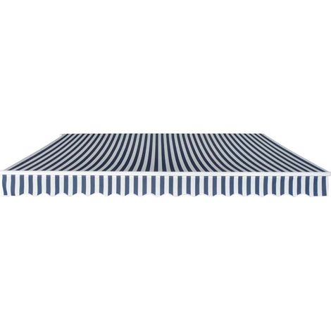 Tenda da Sole  Tenda parasole Pieghevole Manuale 400 cm Blu/Bianca (1/5)