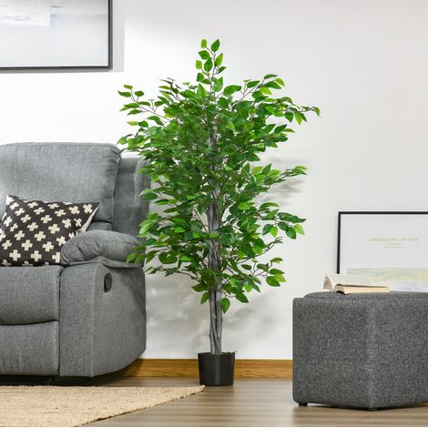 Ficus artificiel 135 cm en pot, plante artificielle verte HAVRYA (1/5)