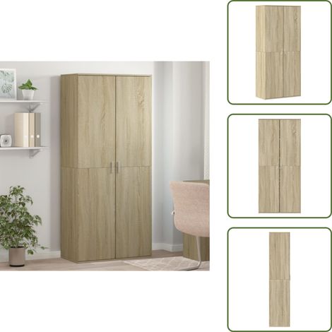 The Living Store Armoire à chaussures Chêne sonoma 80x39x178cm Bois d'ingénierie - Armoire À Chaussures - Meuble Chaussure - Rangement Chaussures - Étagère Chaussures - Rangement Intérieur