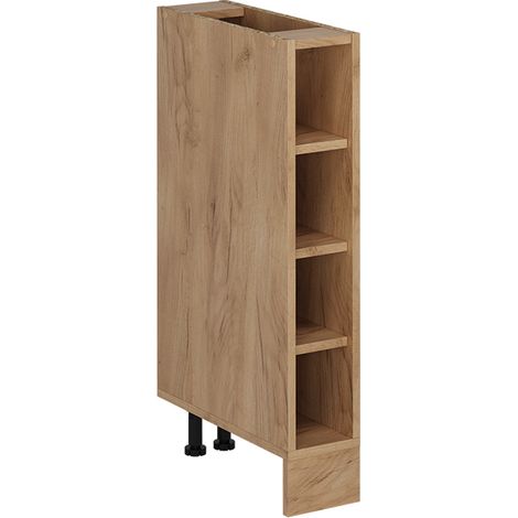 Küchenregal R-Line, Goldkraft Eiche, 15 cm ohne Arbeitsplatte, Vicco