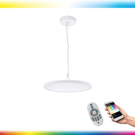 EGLO 33676 Suspension Crosslink CERIGNOLA-C blanc H:110cm Ø:60cm dimmable 2700-6500K avec fonction Connect y compris télécommande (1/5)