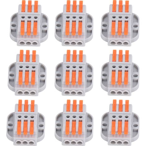 Lot de 15 bornes à connexion rapide, traitement électrolytique, ignifuges, connecteurs à fils fixes enfichables (1/5)