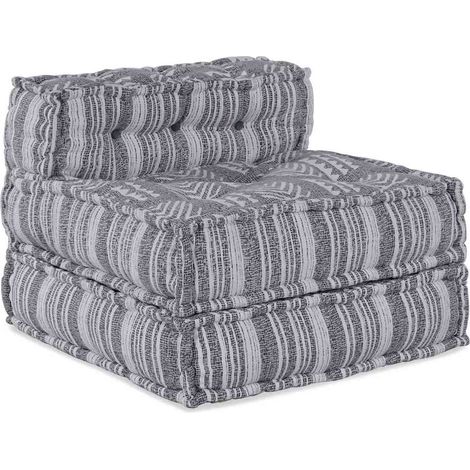 Modular Sofa Striped Grey 70 x 70 x 54 cm Fabric vidaXL