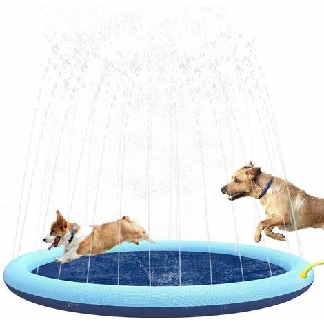 Piscine gonflable de 170 cm avec tapis anti-éclaboussures et protection pour chiens et enfants, antidérapante et résistante, idéale pour les animaux de compagnie. (1/5)