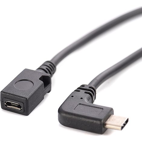 90-Grad-Winkeladapter für flexibles USB-Typ-C-Stecker-auf-Micro-5-Pin-Buchse-Daten- und Ladekabel für Mobiltelefone (1/5)