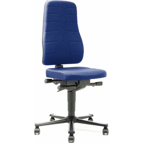 Arbeitsdrehstuhl All-In-One Highline Rollen Stoffpolster blau 450-600mm BIMOS