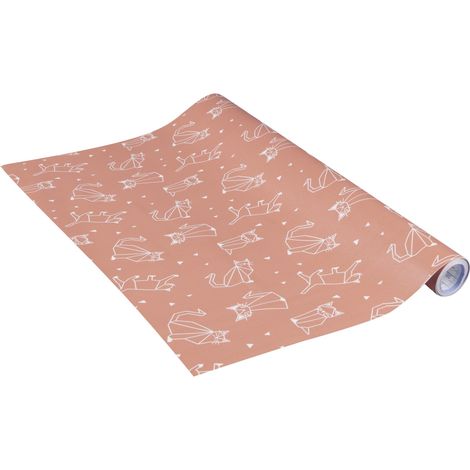 Papier adhésif Cat Chats Corail 45 cm x 2 m, Épaisseur 95μ, Film autocollant pour meuble et cuisine, film décoratif, papier peint, PVC sans phtalates, Fabriqué en UE (1/5)