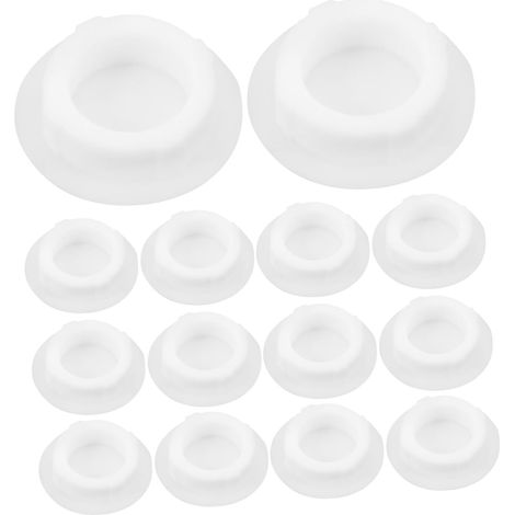 20 bouchons de fond en silicone blanc tirelires forme ronde (1/5)