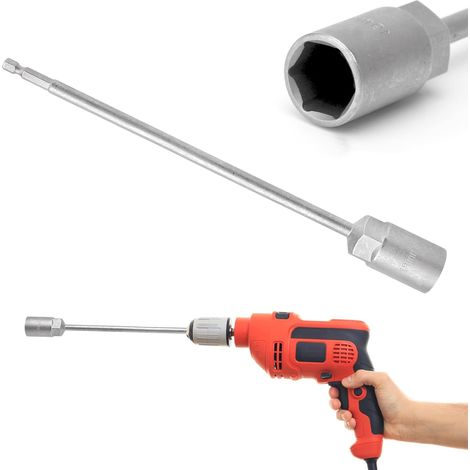 Manivelle de Caravane pour Tournevis sans Fil (25cm) avec Ecrou (19 mm), Déplaceur pour Crics de Caravane, Manivelle de Camping-Car, pour Cric de Camping-Car, Perceuse Electrique à Main (1/5)
