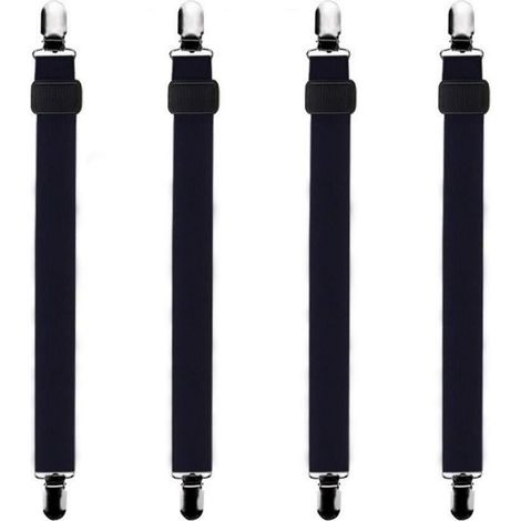 Tendeur de drap réglable 4 pièces Noir 30-120cm