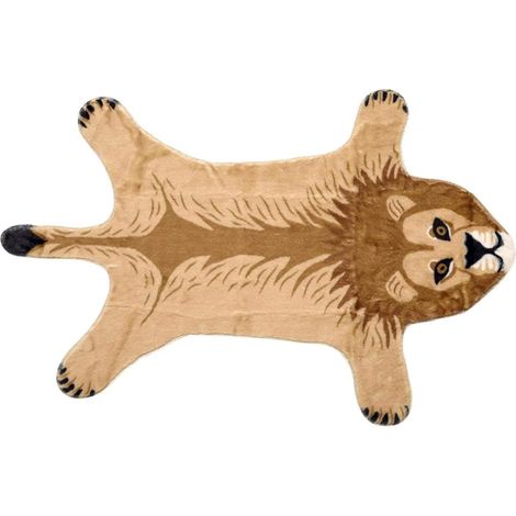 Tapis imprimé léopard/lions/tigre, imitation fourrure - Pour décorer une chambre d'enfant(style 1) (1/5)