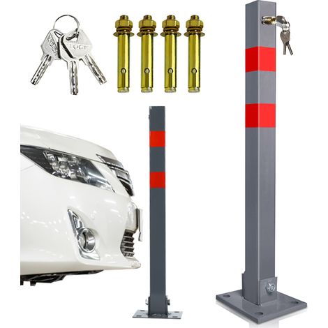 Jiubiaz Absperrpfosten Parkplatzsperre Klappbar 66cm abschließbar rostfreier