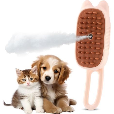 Steam brush for cats - 3-in-1 rechargeable brush for long and short-haired cats and dogs with steam massage hair removal function - 14430-AquaForge (1/5)