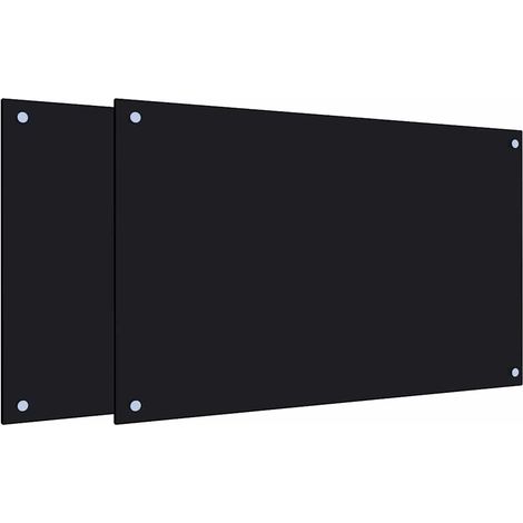 Dosserets de cuisine 2 pcs noir 80x50 cm verre trempé CFW77573 (1/5)