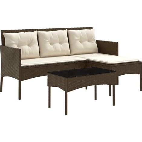 Gartensofa-set mit Kissen 2 pcs Poly-Rattan vidaXL
