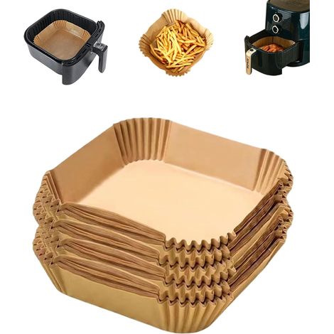 100 Pieces Baking Paper Air Fryer Accessories (3L-6L), Food-Grade BPA Free Disposable Non-stick Oil-Free Parchment Paper (1/5)