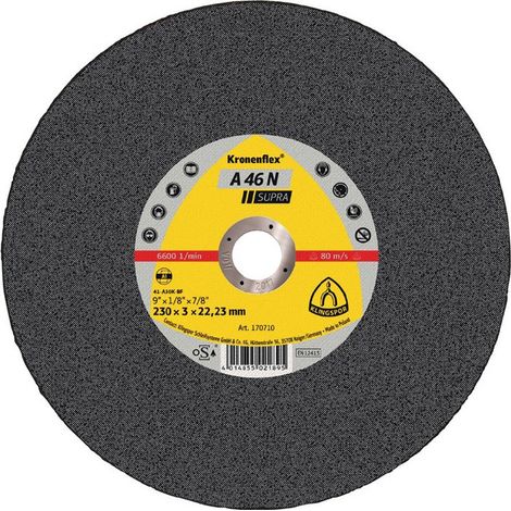 Disco de corte A 46 N Supra D180x3mm, recto, aluminio, 22,23mm KLINGSPOR (Por 25)