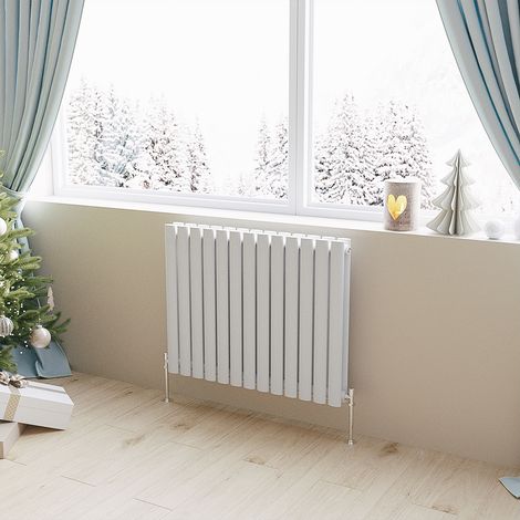 Acezanble Horizontal Oval Column Radiator Central Heating Rad 600x767mm Double White