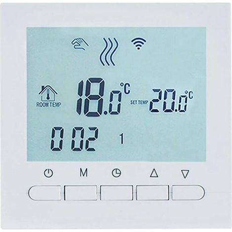 BOT-313 WiFi Thermostat Numérique pour chaudières à gaz, Réglable Intérieur Thermostat d'ambiance Programmable sans Fil, avec Écran LCD et Commande en Ligne Via l'application Smartphone-Bleu (1/5)