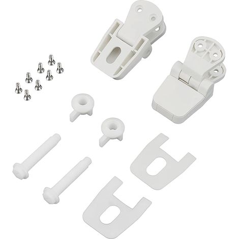 2 Pièces Remplacement de Charnière de Siège de Toilette en Plastique Blanc, WC Siège Charnière avec Vis, pour Couvercle Supérieur (1/5)