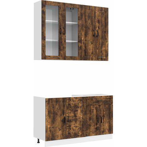 Kitchen Unit PORTO 4 pcs Smoked Oak Engineered Wood vidaXL