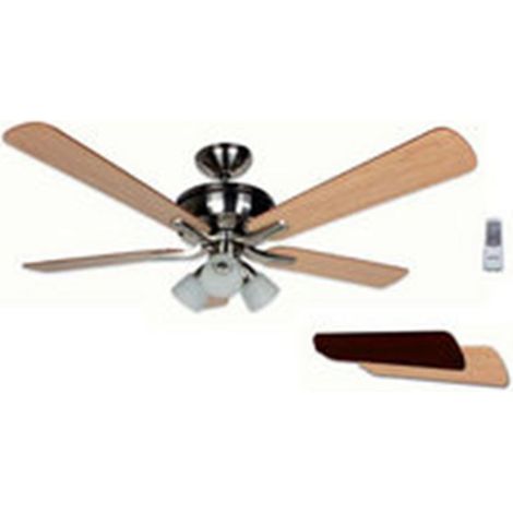Ventilador de techo con luz Orbegozo CP 68132, 5 aspas, 3 velocidades, mando a distancia, 132 cm de diámetro, 60 W (1/5)