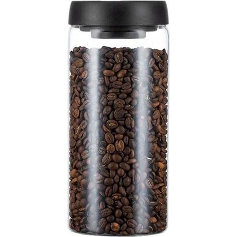 Contenitore in vetro per chicchi di caffè, contenitore ermetico per alimenti, cereali, dolci, per preservare la freschezza, barattolo da 1800 ml (1/4)