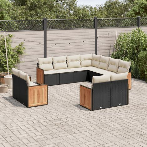 VidaXL - Salon de jardin 4 places résine tressée gris avec coussins confort extérieur terrasse (1/3)