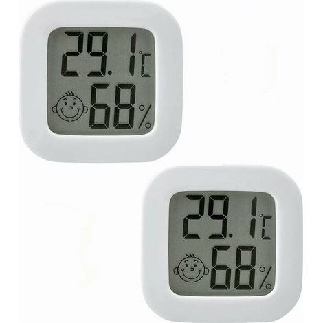 Thermomètre Hygrometre Interieur, 2PCS Mini Thermomètre Hygromètre Intérieur Digital à Haute Précisio,Thermomètre Précis et Hygromètre pour La maison,Le bureau,Les Reptiles,La Pépinière (1/5)